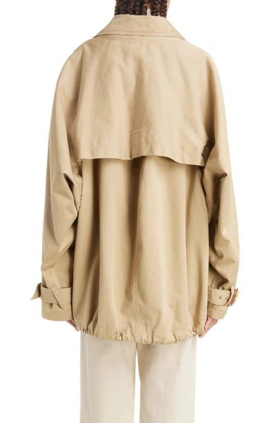 Shop Isabel Marant Dusika Cotton Trench Jacket In Beige