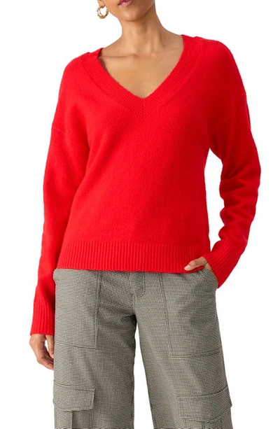 Shop Sanctuary Easy Breezy V-neck Sweater In Lipstick