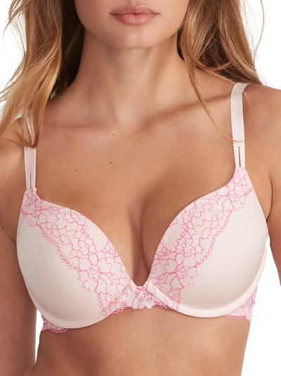 Shop Camio Mio Push-up Plunge Bra In Barely There,pink