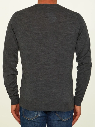 Shop John Smedley Anthracite Merino Jumper In Grey