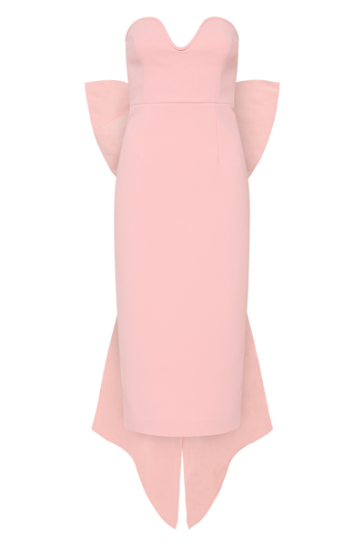 Shop Rebecca Vallance -  Annabelle Strapless Midi Dress Musk  - Size 6
