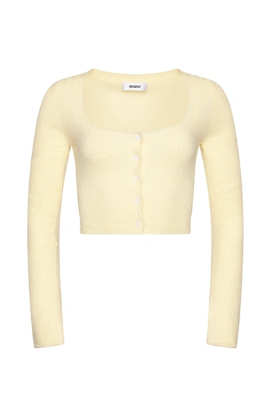 Shop Danielle Guizio Ny Sweet Scoop Cardigan In Pale Yellow