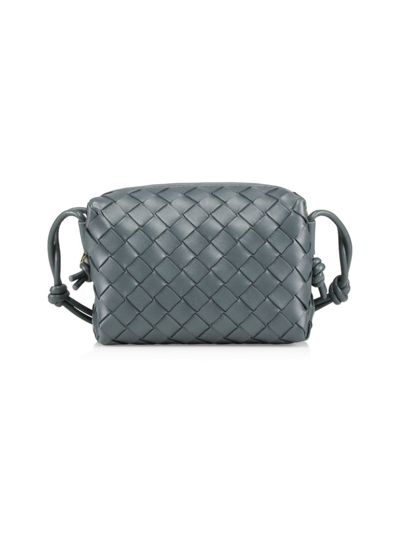 Shop Bottega Veneta Women's Mini Loop Leather Crossbody Bag In Slate