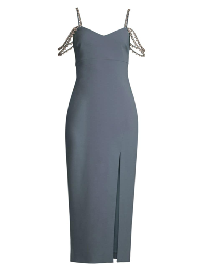 Shop Likely Women's Hank Embellished-strap Midi-dress In Night Shadow