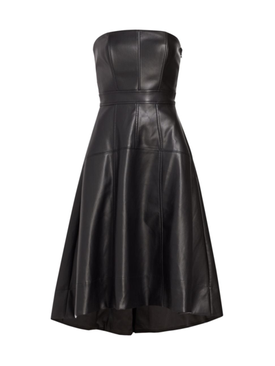 Shop En Saison Women's Dawn Faux Leather Bustier Midi-dress In Black