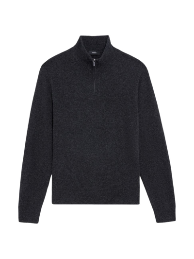 Shop Theory Men's Hilles Cashmere Quarter-zip Sweater In Pestle Melange