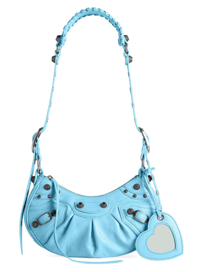 Shop Balenciaga Women's Le Cagole Xs Shoulder Bag In Blue