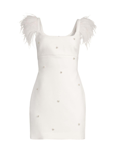 Shop Likely Women's Cameron Feather & Crystal Minidress In White