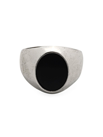 Shop Degs & Sal Men's Sterling Silver Smooth Signet Ring With Black Onyx Stone