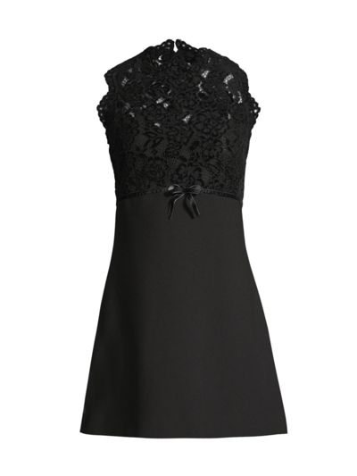 Shop Likely Women's Kiersten Lace & Bow Minidress In Black