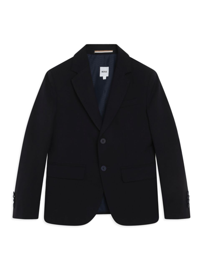 Shop Hugo Boss Little Boy's & Boy's Wool Suit Jacket In Electric Blue