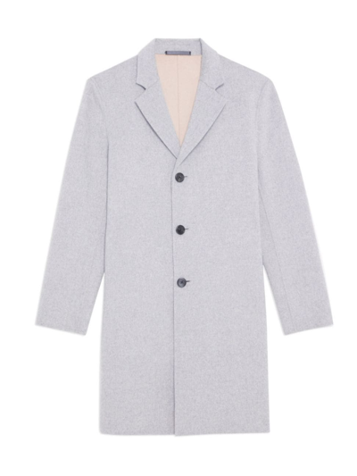 Shop Theory Men's Almec Wool Overcoat In Grey Melange Palomino