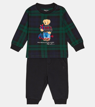 Shop Polo Ralph Lauren Baby Cotton Sweatshirt And Sweatpants Set In Multicoloured