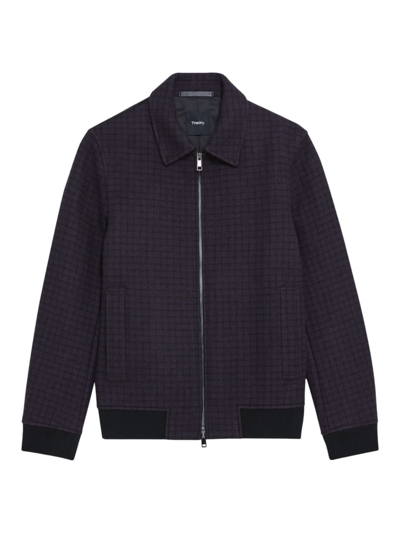 Shop Theory Men's Wyatt Wool Grid Jacket In Mink Multi
