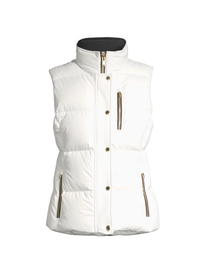 Shop Moose Knuckles Women's Cambria Down Puffer Vest In Milky Way