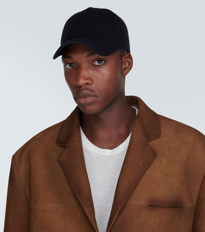 Prada Virgin Wool Felt Baseball Cap In Blue
