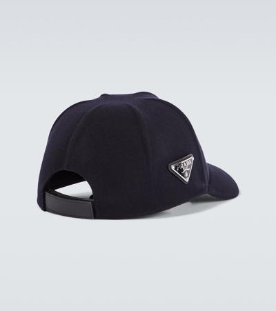 Prada Virgin Wool Felt Baseball Cap In Blue