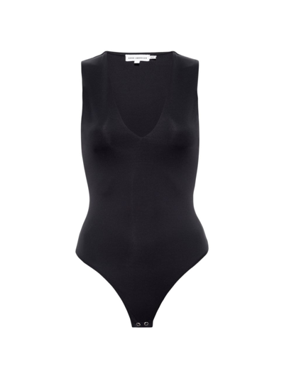 Shop Good American Women's Scuba Deep V-tank Bodysuit In Black