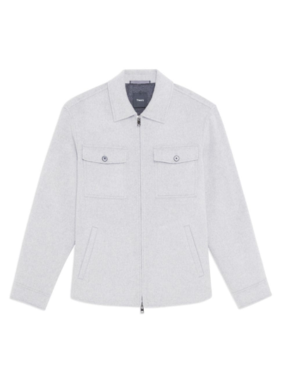 Shop Theory Men's Vena Wool Jacket In Grey Melange