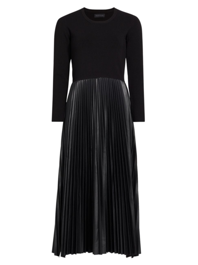 Shop Elie Tahari Women's Amalia Mixed Media Sweater Dress In Noir
