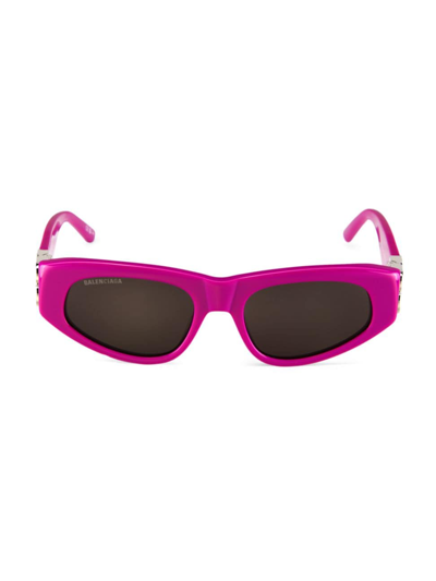 Shop Balenciaga Women's 53mm Narrow Sunglasses In Fuchsia