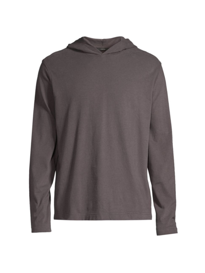 Shop Vince Men's Hooded Long-sleeve T-shirt In Anchor Grey