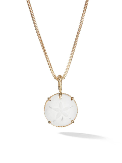 Shop David Yurman Women's Sand Dollar Amulet With White Agate And 18k Yellow Gold
