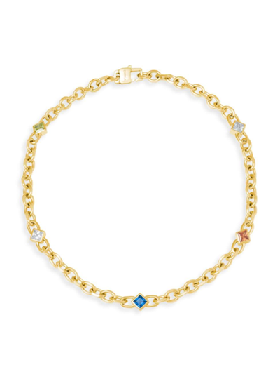 Shop Darkai Women's Via Savona 18k Gold-plated Cubic Zirconia Chain Necklace In Yellow Gold