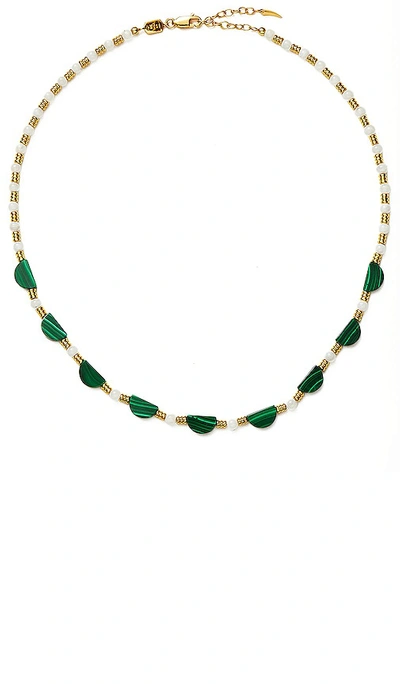 Shop Missoma Zenyu Beaded Half Moon Necklace In Gold