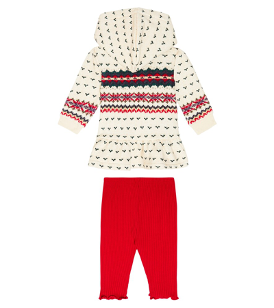 Shop Polo Ralph Lauren Baby Cotton-blend Hoodie And Leggings Set In Multicoloured