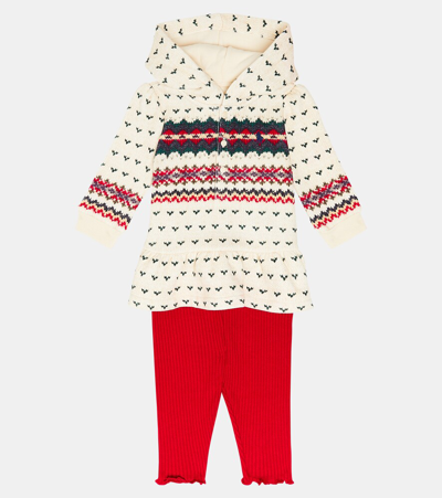 Shop Polo Ralph Lauren Baby Cotton-blend Hoodie And Leggings Set In Multicoloured