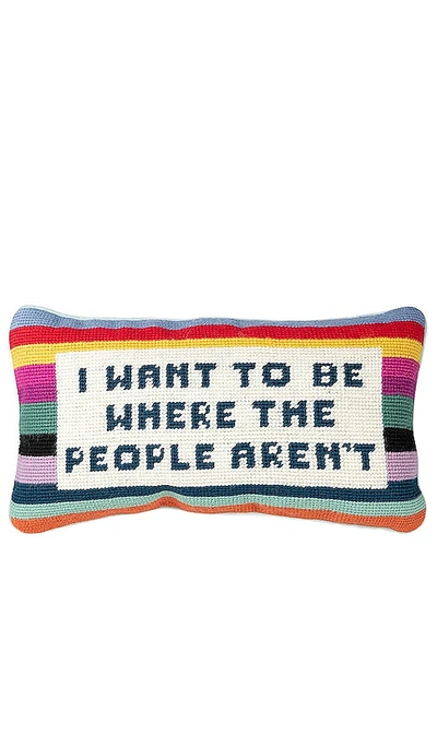I WANT TO BE WHERE THE PEOPLE AREN'T NEEDLEPOINT PILLOW 针绣枕头