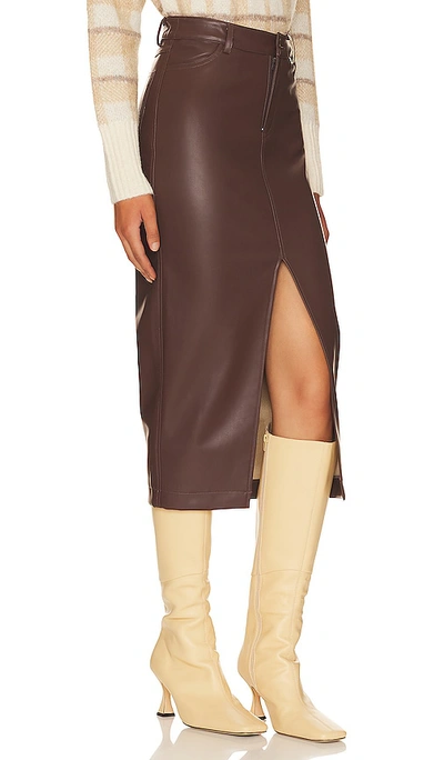 Shop Heartloom Jae Faux Leather Skirt In Mocha