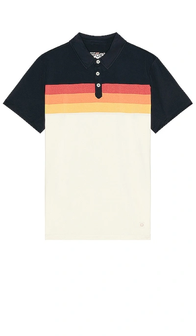 Shop Marine Layer Recycled Sport Chest Stripe Polo In Navy Warm Stripe