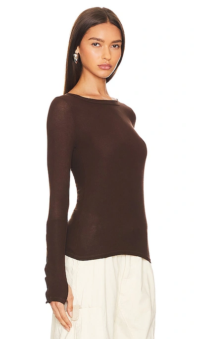 Shop Michael Lauren Sorento Snap Cuff Top In Dark Mocha