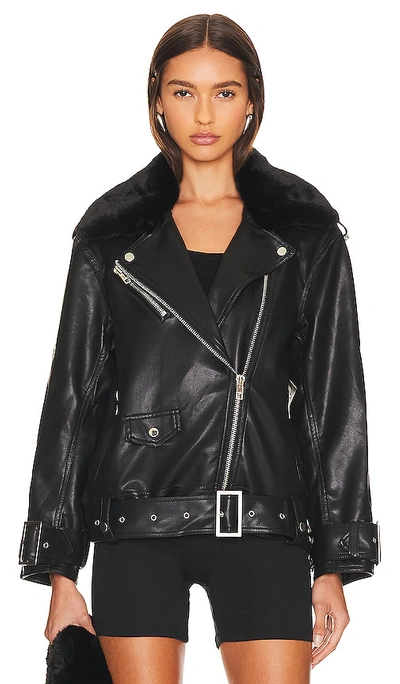 Shop Line & Dot Moto Faux Leather Jacket In Black
