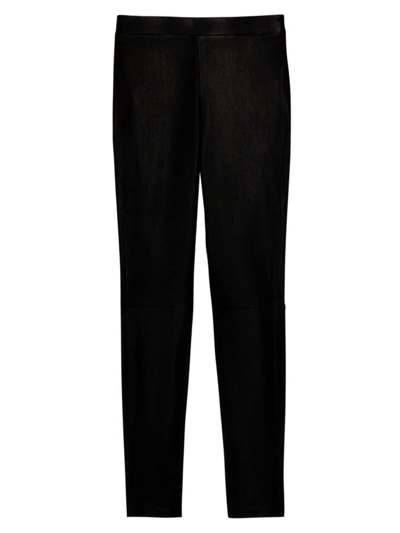 Shop Theory Women's Pull-on Leather Leggings In Black