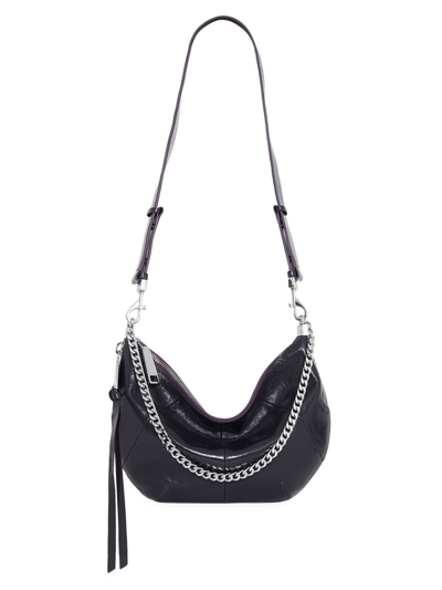 Shop Rebecca Minkoff Women's Zip-around Leather Crossbody Bag In Dark Aubergine