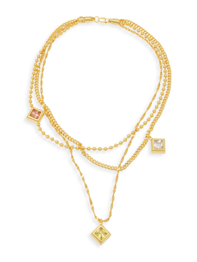 Shop Darkai Women's Via Savona 18k Gold-plated Cubic Zirconia 37 Necklace In Yellow Gold