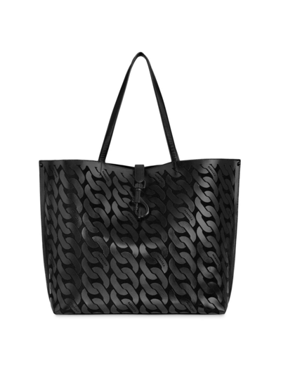 Shop Rebecca Minkoff Women's Large Megan Soft Chain-print Tote Bag In Black