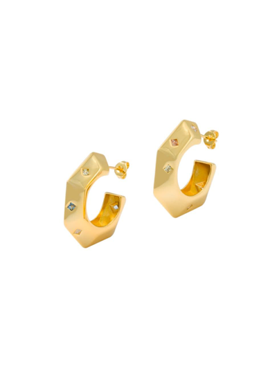 Shop Darkai Women's Via Savona 18k Gold-plated Cubic Zirconia 39 Earrings In Yellow Gold