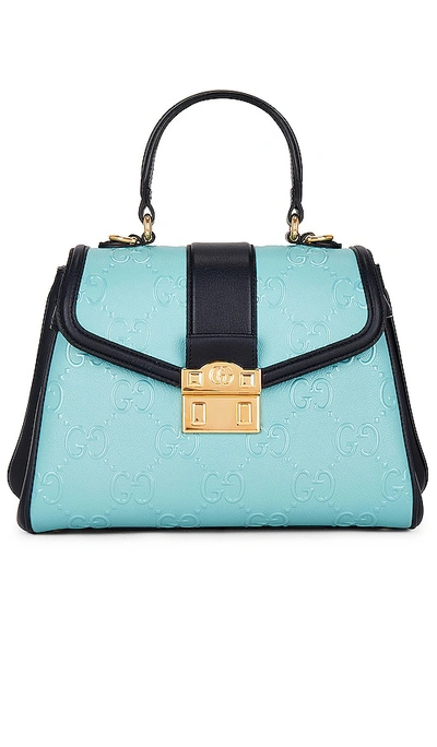 Fwrd Renew Gucci Gg Marmont Top Handle Bag In Teal