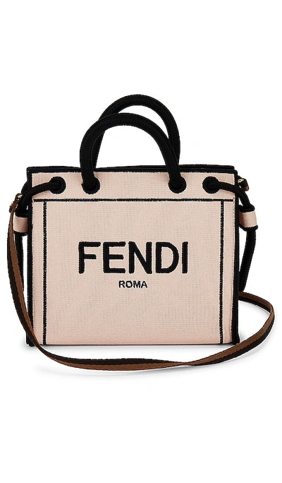 Fwrd Renew Fendi Roma Canvas Two Way Bag In Beige
