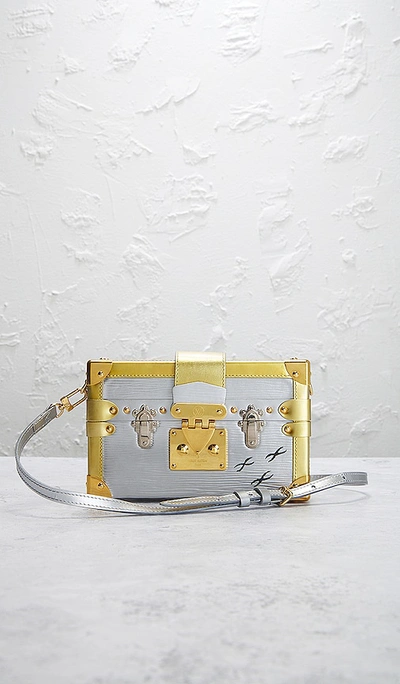 Fwrd Renew Louis Vuitton Petite Malle Shoulder Bag In Metallic Silver
