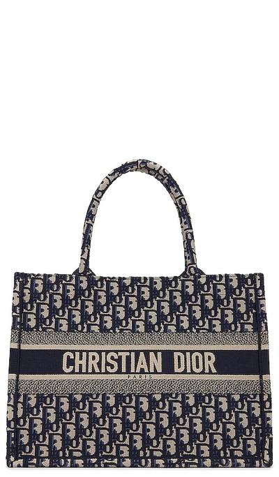 Fwrd Renew Dior Medium Book Tote Bag In Navy