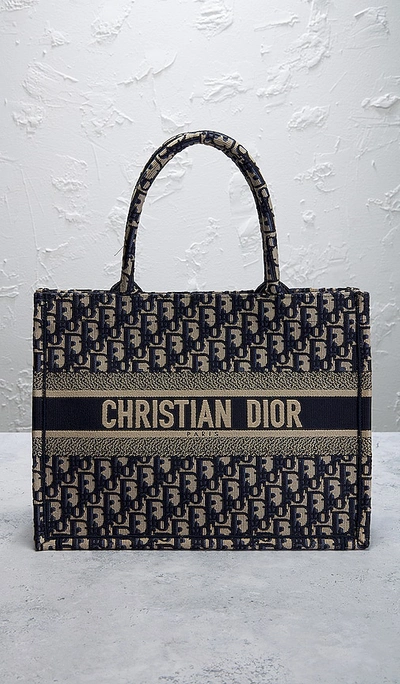 Fwrd Renew Dior Medium Book Tote Bag In Navy