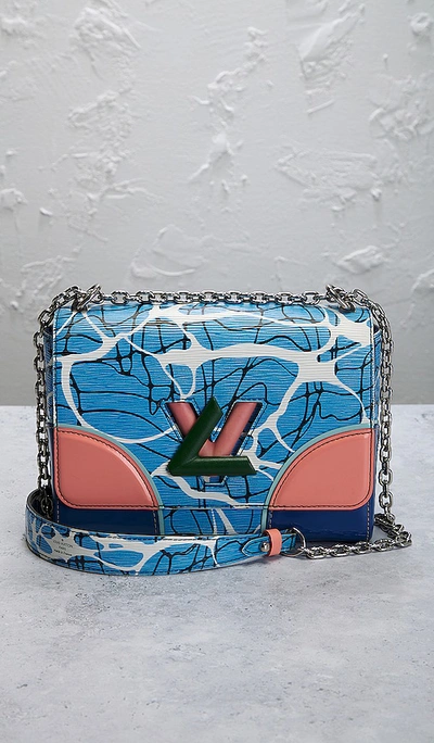 Fwrd Renew Louis Vuitton Twist Lock Shoulder Bag In Baby Blue