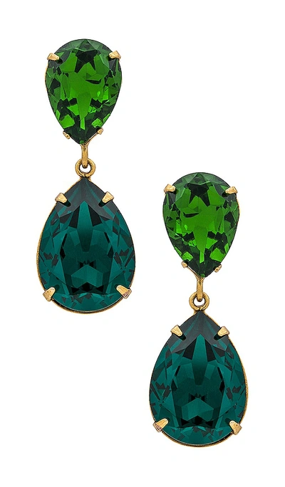 Jennifer Behr Judy Drop Earrings In Green