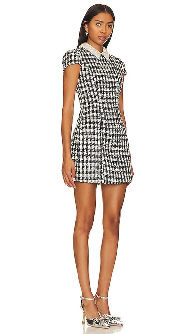 Shop Alice And Olivia Velia Mini Dress In Black,white