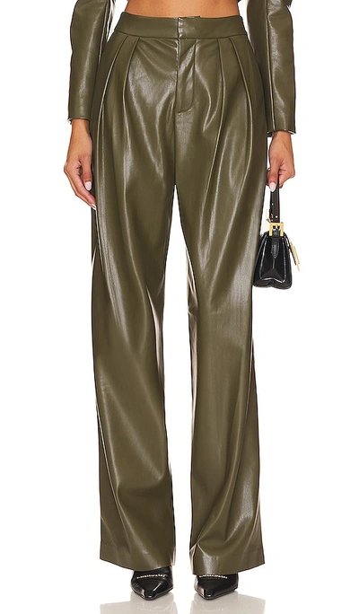 Shop Alice And Olivia Pompey Faux Leather Pant In Olive